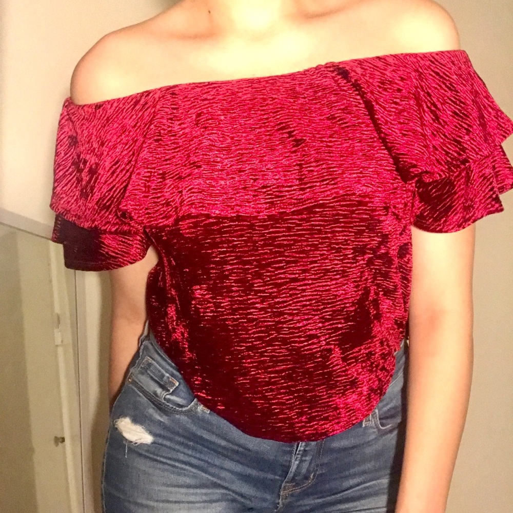 Knox rose romantic velvet top!